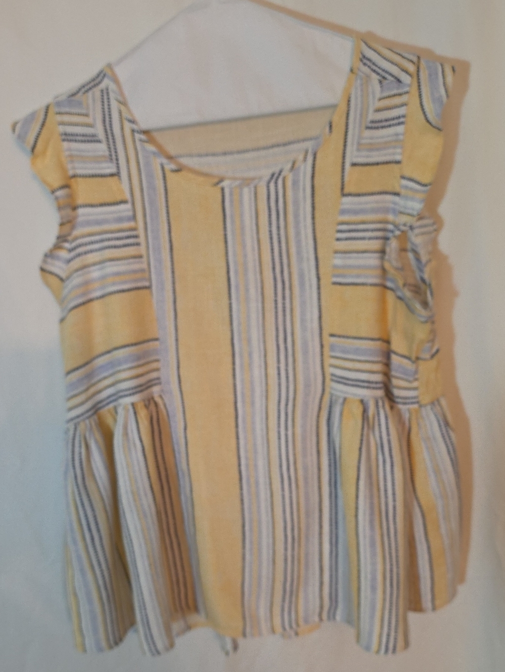 Yellow Striped Peplum Top